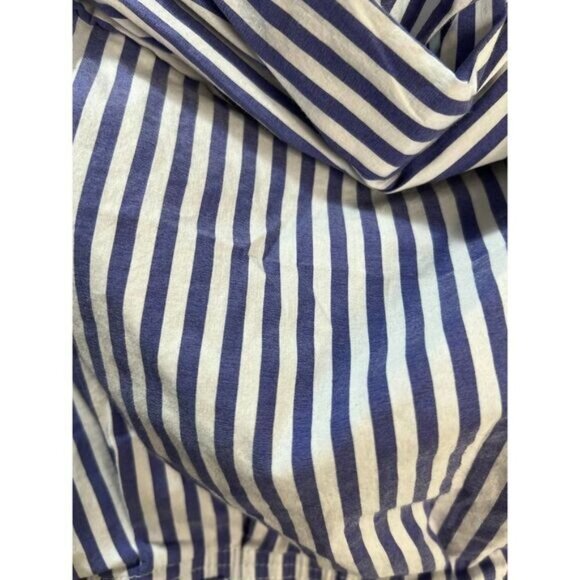 Blue & White Striped Off-Shoulder Crop Top By Zara Basic Collection With Long Sl - Picture 7 of 7